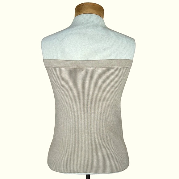 Cache Twin Set Tan Knit Bolero Shrug & Matching Tube Top With Rhinestone… - Picture 5 of 16
